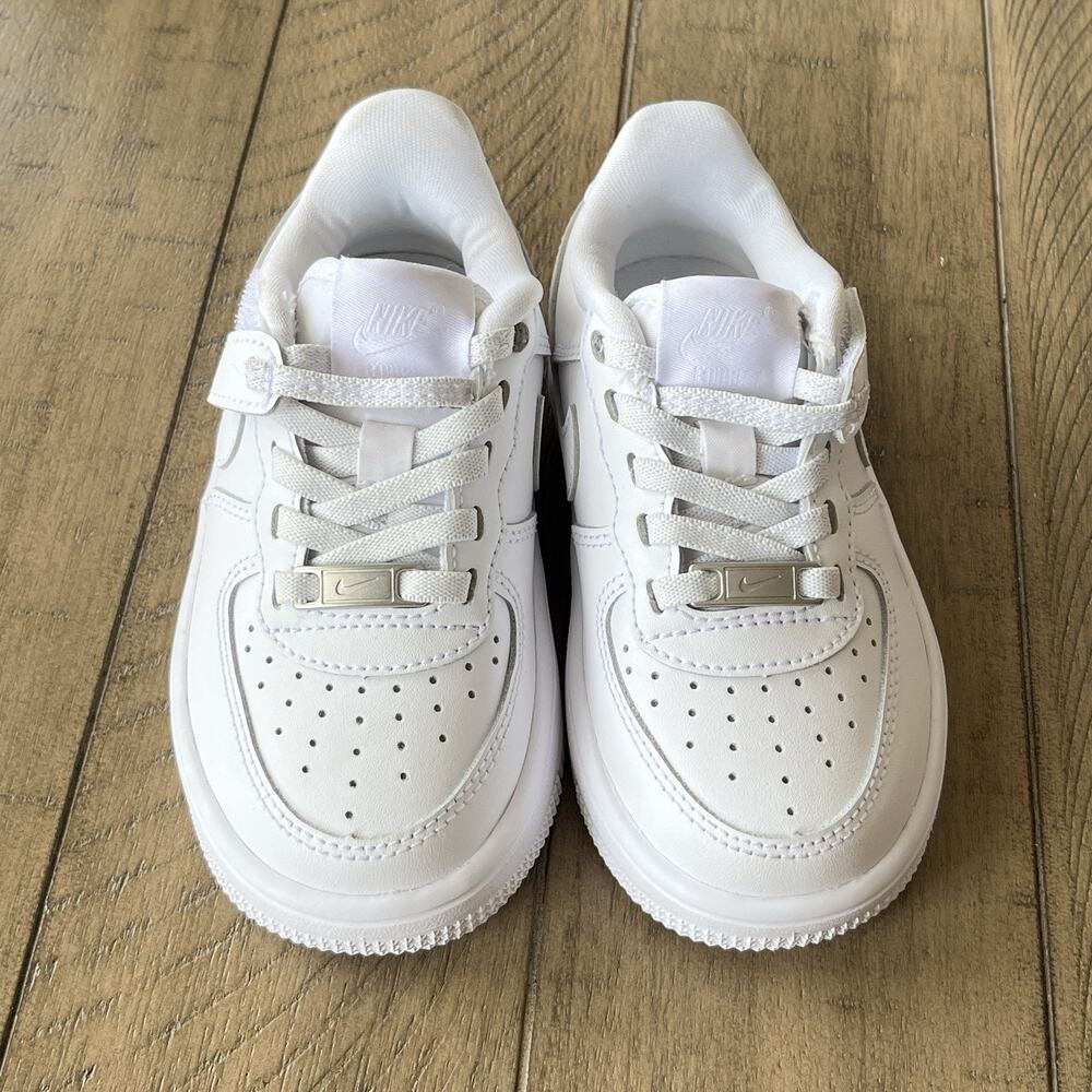 Nike Force 1 Low EasyOn PS White Sneakers US 9C Unisex Kids FN0237-111 Excellent - Picture 7 of 11